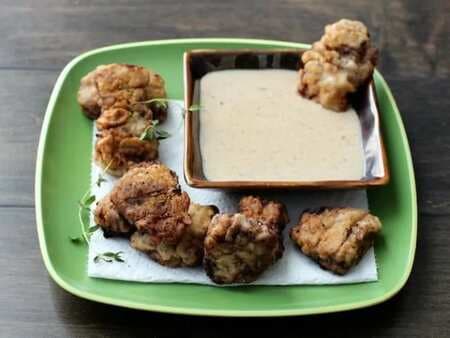 Chicken-Fried Steak Nuggets With Beer And Bourbon Gravy