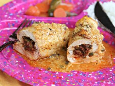 Chorizo-Stuffed Chicken Breasts With Queso Sauce