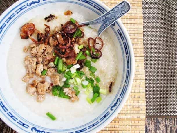 Congee  With Minced Pork And Crispy Shallots