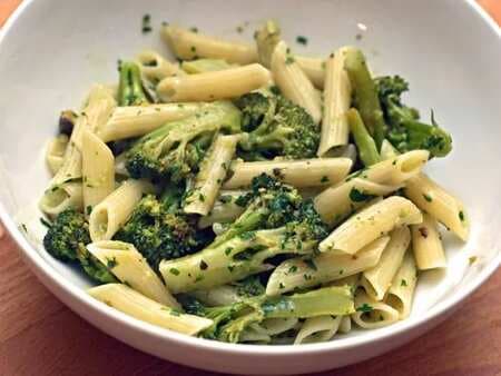 Penne With Roasted Broccoli And Pistachio Gremolata