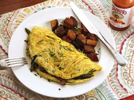 Diner-Style Asparagus, Bacon, And Gruyere Omelette