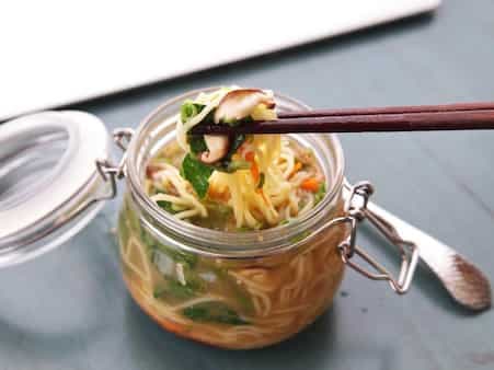 DIY Instant Noodles With Vegetables And Miso Sesame Broth
