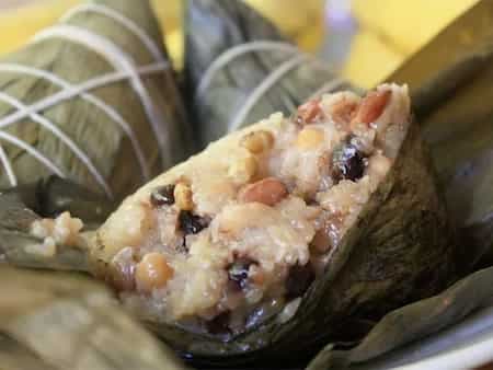 Glutinous Rice And Chinese Sausage Wrapped In Banana Leaves