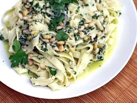 Summer Tagliatelle With Parsley And Pine Nuts