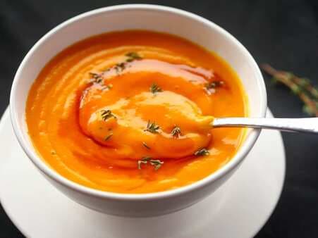 Roasted Pumpkin Soup With Brown Butter And Thyme