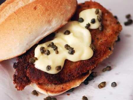 Crispy Caper Chicken Sandwich With Homemade Mayonnaise