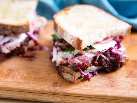 Steak Sandwiches With Roasted Tomatoes, Parmesan, And Radicchio