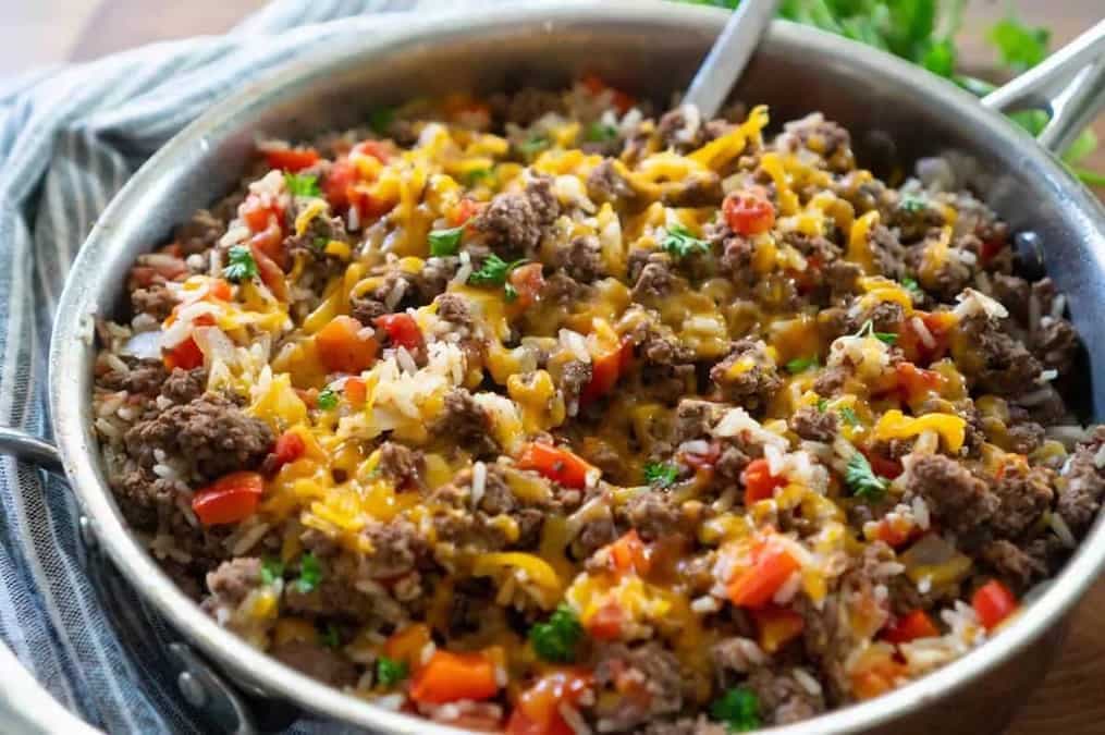 Ground Beef And Rice Skillet Dinner