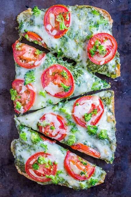 Vegetarian French Bread Pizzas 