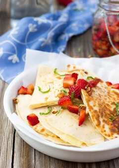 Brie Cheese Quesadillas With Strawberry Salsa