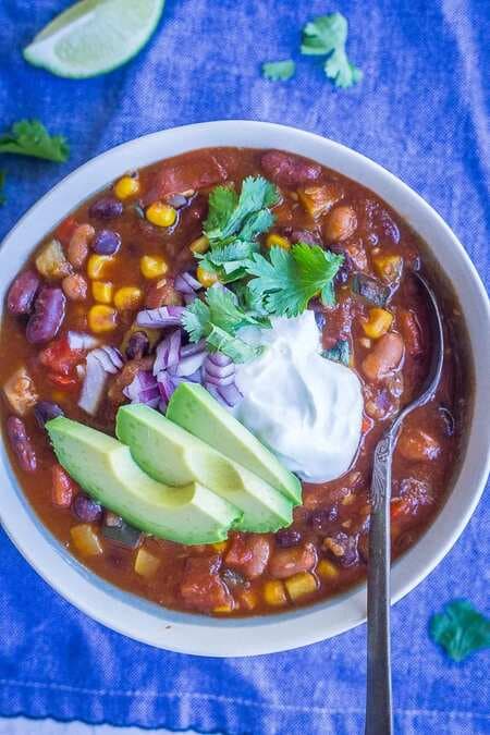 Instant Pot Vegetarian Chili With Summer Vegetables