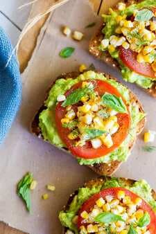 Summer Avocado Toast With Grilled Corn