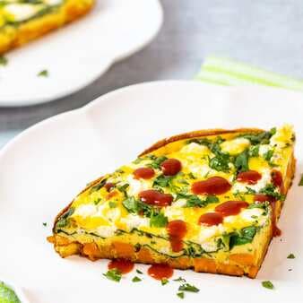 Sweet Potato And Baby Spinach Frittata
