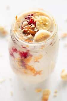 Vegan Peanut Butter And Jelly Overnight Oats