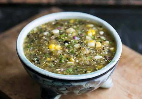 Grilled Tomatillo And Corn Salsa