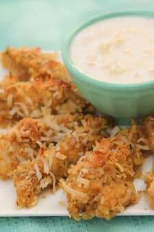 Coconut Chicken Strips with Pina Colada Sauce