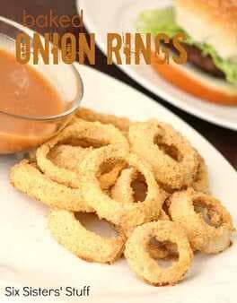 Low Fat Baked Onion Rings and  Sauce
