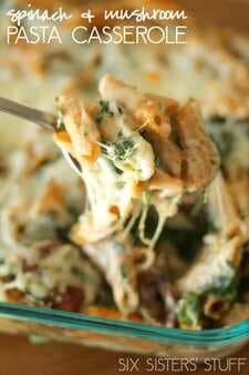 Spinach and Mushroom Pasta Casserole
