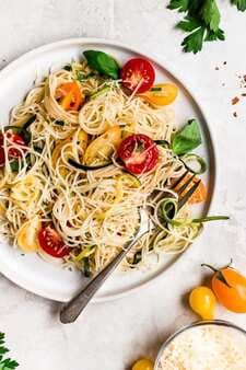 Angel Hair With Zucchini And Tomatoes
