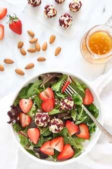 Berry Salad with Almond Cranberry Crusted Goat Cheese