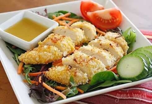 Coconut Chicken Salad with Warm Honey Mustard Vinaigrette