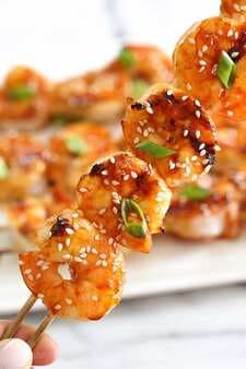 Gochujang Honey Glazed Shrimp Skewers