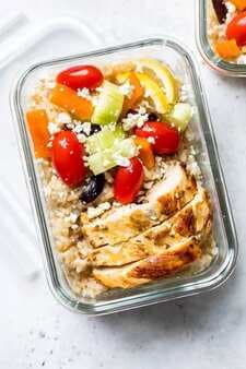 Meal Prep Greek Chicken Rice Bowls
