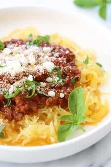 One Pot Spaghetti Squash and Meat Sauce