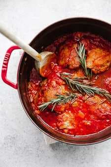 Pollo In Potacchio (Braised Chicken With Tomatoes And Rosemary)