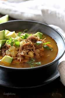 Pressure Cooker Pozole (Pork And Hominy Stew)