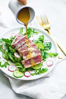 Seared Tuna Salad With Wasabi Butter Sauce