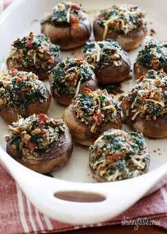 Spinach And Bacon Stuffed Mushrooms