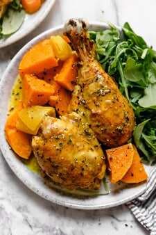 Turmeric Roasted Chicken and Sweet Potatoes