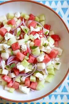 Watermelon, Jicama and Cucumber Salad