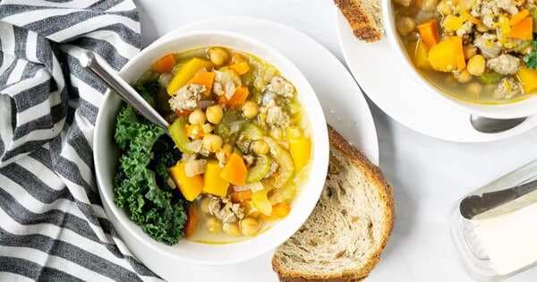 Chickpea Stew With Sausage And Butternut Squash