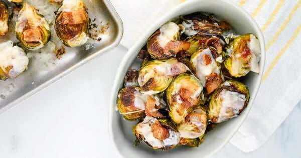 Garlic Bacon Brussels Sprouts With Parmesan