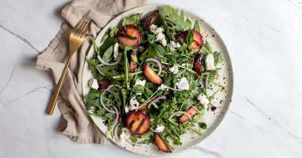 Grilled Plum Salad With Goat Cheese