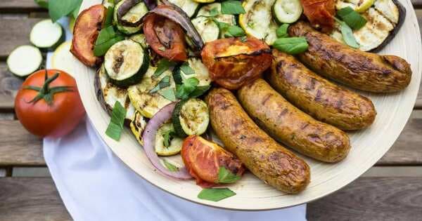 Grilled Sausage And Vegetable Kabobs