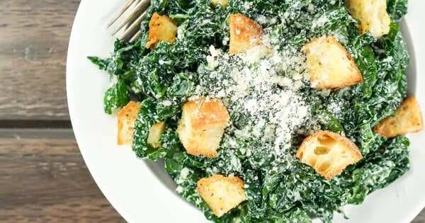 Healthy Kale Caesar Salad