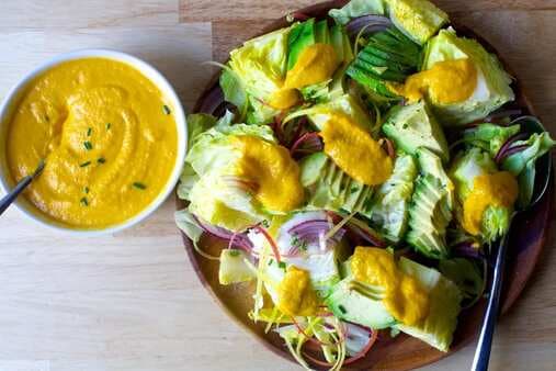 Avocado Salad With Carrot-Ginger Dressing