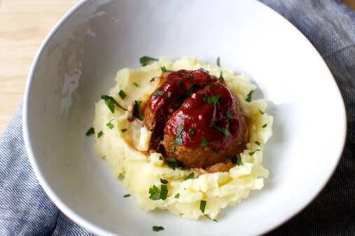 Tomato-Glazed Meatloaves With Brown Butter Mashed Potatoes