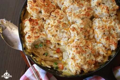 Cheesy Biscuit Topped Chicken Pot Pie