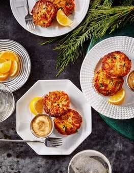 Crab Cake Bites With Old Bay Mayo, Chives, And Lemon