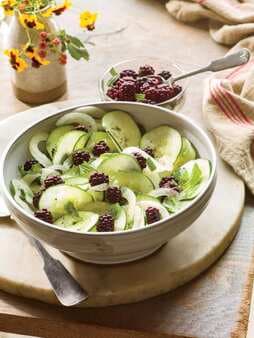 Shaved Cucumber Salad With Pickled Blackberries
