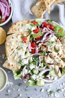 Greek Grilled Chicken Salads With Tzatziki Dressing