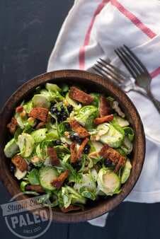 Paleo Brussels Sprouts, Blueberry & Bacon Salad 