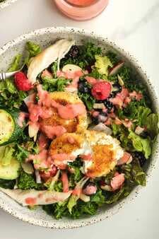 Fried Goat Cheese Salad With Strawberry Salad Dressing