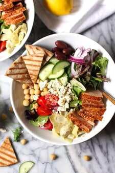 Traditional Greek Salad With Smoked Turkey