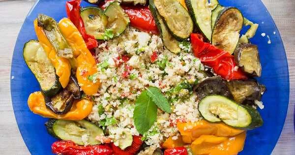 Moroccan Cauliflower Rice With Roasted Vegetables