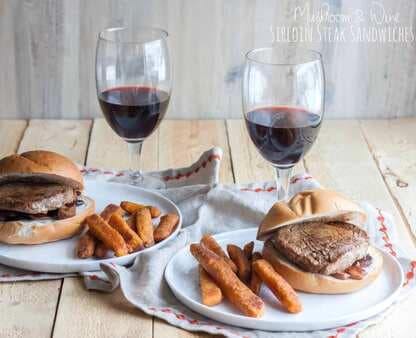 Mushroom And Wine Sirloin Steak Sandwiches